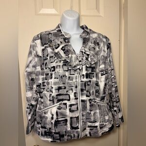 Just Be Monochrome Abstract Women's Blazer